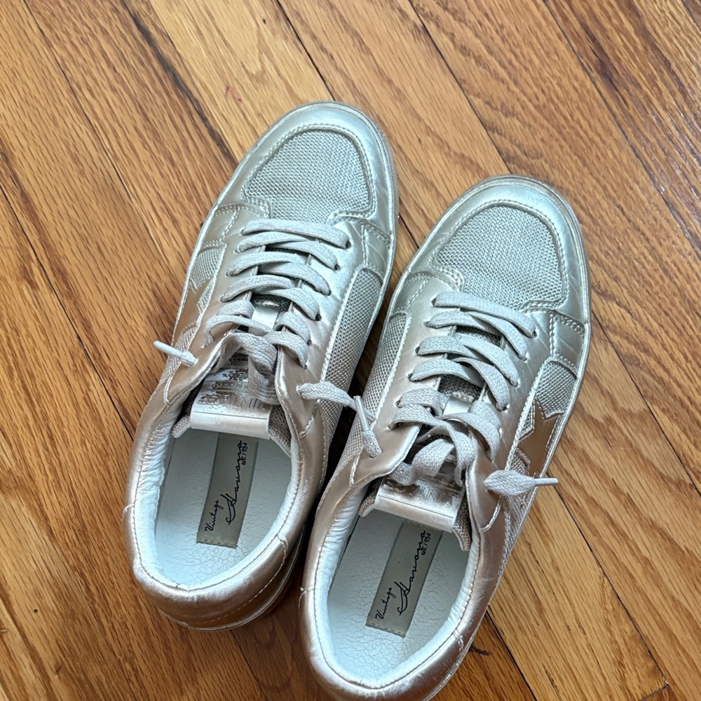 Vintage Havana Metallic Gold Women's Sneakers